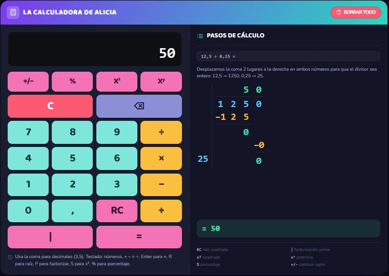 calculadora de alicia